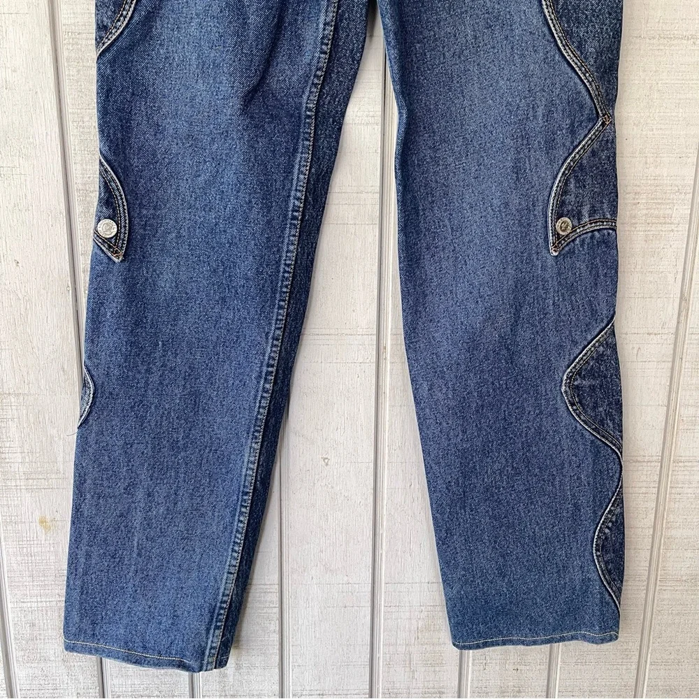 ✨ Vintage Lawman Western Jeans High Rise Tapered Dark Wash 26 - Picture 2 of 9